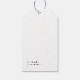 Black & White Minimalist Plain Modern Gift Tags