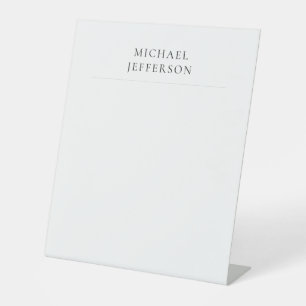 Black & White Minimalist Plain Modern Pedestal Sign