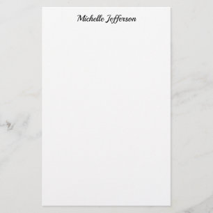 Black & White Minimalist Plain Modern Stationery