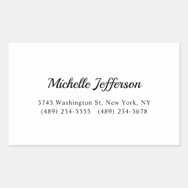 Black & White Minimalist Plain Modern Sticker (Front)