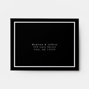Black & White Minimalist Pre-Printed Address RSVP Envelope