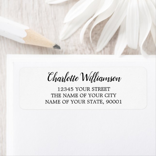 Black White Minimalist Return Address Label (Insitu)
