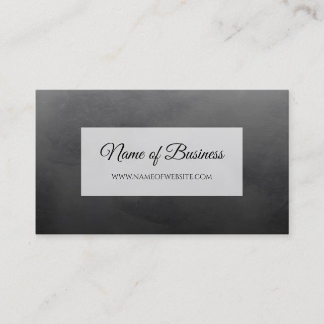 Black White Minimalist Script Border Business Card (Front)