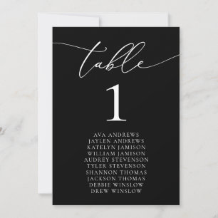 Black & White Minimalist Seating Table Number