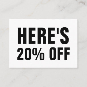 Black & white minimalist simple discount card