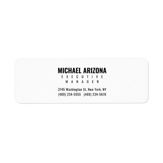 Black & White Minimalist Simple Plain  (Front)