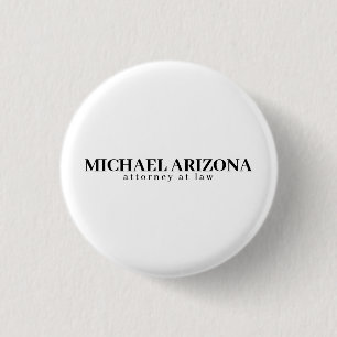 Black & White Minimalist Simple Plain  1 Inch Round Button