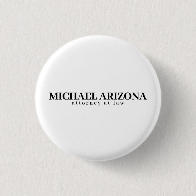 Black & White Minimalist Simple Plain  1 Inch Round Button (Front)