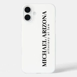 Black & White Minimalist Simple Plain  iPhone 16 Plus Case