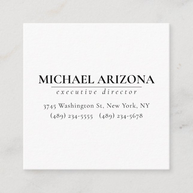Black & White Minimalist Simple Plain  Enclosure Card (Front)