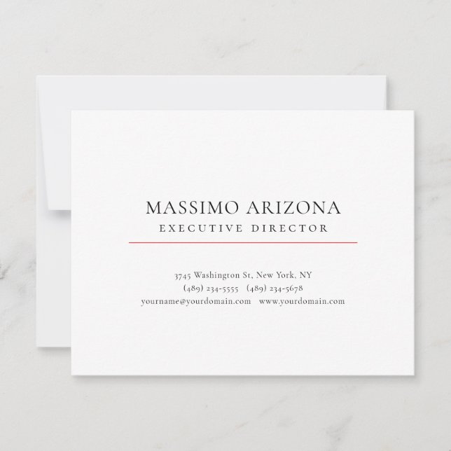 Black White Minimalist Simple Plain Modern Card (Front)