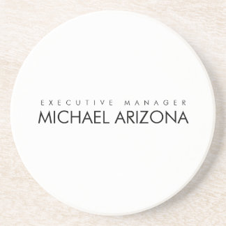 Black & White Minimalist Simple Plain Modern Coaster