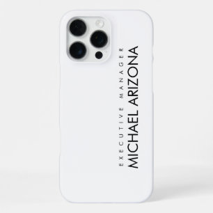 Black & White Minimalist Simple Plain Modern iPhone 16 Pro Max Case