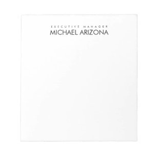 Black & White Minimalist Simple Plain Modern Notepad
