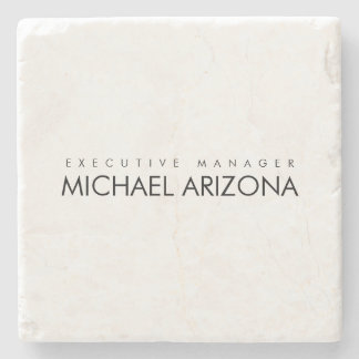 Black & White Minimalist Simple Plain Modern Stone Coaster