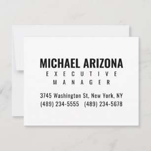 Black & White Minimalist Simple Plain  RSVP Card