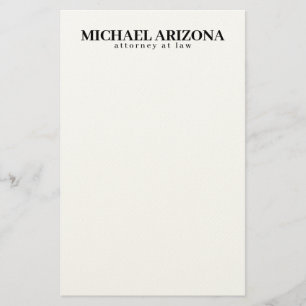Black & White Minimalist Simple Plain Stationery