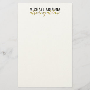 Black & White Minimalist Simple Plain Stationery