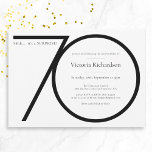 Black White Minimalist Surprise 70th Birthday  Invitation<br><div class="desc">Black White Minimalist Surprise 70th Birthday Invitation. Modern minimalist birthday invitation design,  simple yet classy and elegant. Great for a black & white themed party! This is a customizable template,  if you need some help customizing it simply contact the designer by clicking on the 'Message' button below.</div>