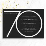 Black White Minimalist Surprise 70th Birthday Invitation<br><div class="desc">Black White Minimalist Surprise 70th Birthday Invitation. Modern minimalist birthday invitation design,  simple yet classy and elegant. Great for a black & white themed party! This is a customizable template,  if you need some help customizing it simply contact the designer by clicking on the 'Message' button below.</div>