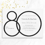 Black White Minimalist Surprise 80th Birthday Invitation<br><div class="desc">Black White Minimalist Surprise 80th Birthday Invitation. Modern minimalist birthday invitation design,  simple yet classy and elegant. Great for a black & white themed party! This is a customizable template,  if you need some help customizing it simply contact the designer by clicking on the 'Message' button below.</div>