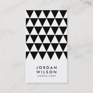 Black White Minimalist Triangle Geometric Business Card