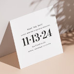 Black & White Minimalist Wedding. Clean Typography Save The Date<br><div class="desc">Share your wedding date with this Save the Date card featuring a clean, simple layout and easy to read typography. The design focuses on the essential details - your names, date, and location - without decorative elements or busy graphics. This card is a great choice for couples who prefer a...</div>