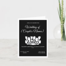 Black & White Minimalist Wedding Folded Invitation