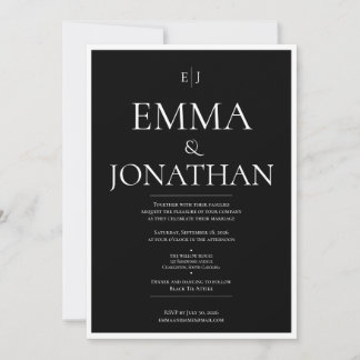 Black & White Minimalist Wedding Invitation