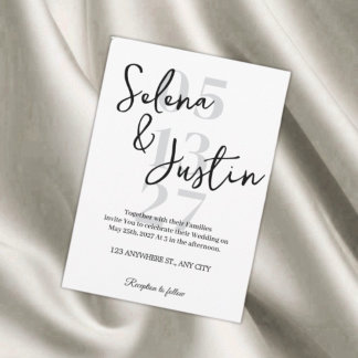 Black & White Minimalist Wedding Invitation