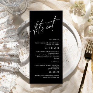 Black & White Minimalist Wedding Menu
