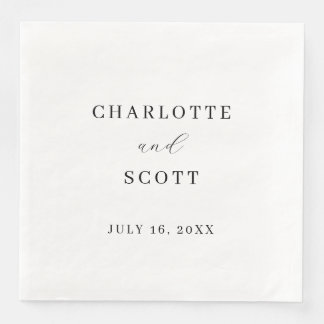 Black & White Minimalist Wedding Napkins