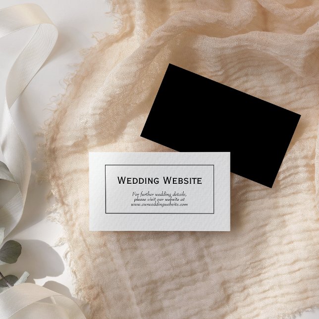 Black White Minimalist Wedding Website Enclosure Card (Creator Uploaded)