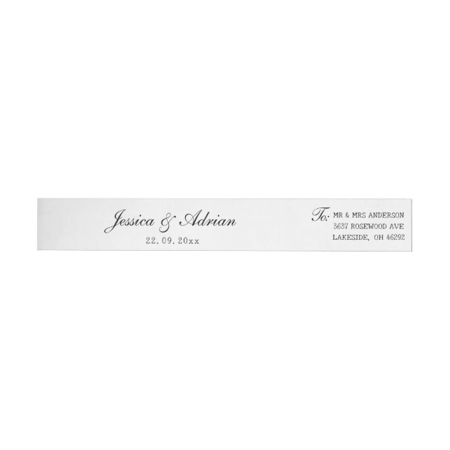 Black & White Minimalist Wrap Around Address Label (Individual)
