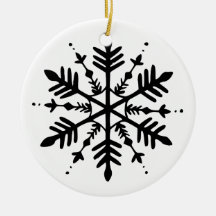 Black & White Minimalistic Graphic Snowflake