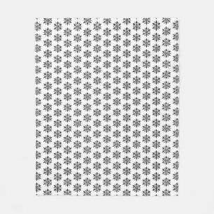 Black & White Minimalistic Graphic Snowflake Fleece Blanket