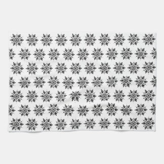 Black & White Minimalistic Graphic Snowflake Kitchen Towel