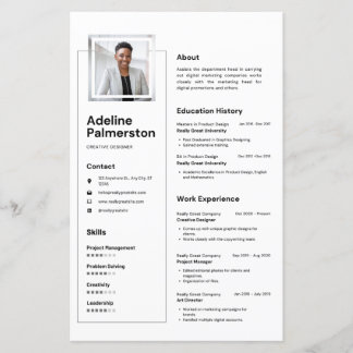 Black & White Minimalistic Professional Resume