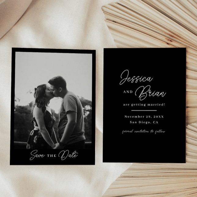 Black & White Minimalistic Wedding Photo Save The Date (Creator Uploaded)