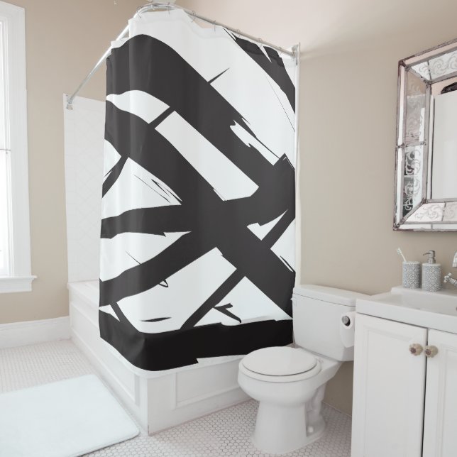 Black & White Modern Abstract Art Line Decorative (In Situ)