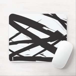 Black & White Modern Abstract Art Line Decorative Mouse Pad