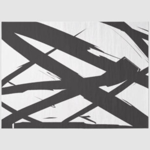 Black & White Modern Abstract Art Line Decorative Tissue Paper