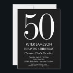 Black & White Modern Adult Birthday Invitations<br><div class="desc">A simple and modern black and white birthday invitation for milestone or any age birthday.  This invite is for any age including milestones: 18th 21st 30th 35th 40th 45th 50th 55th 60th 65th 70th 75th 80th 85th 90th</div>
