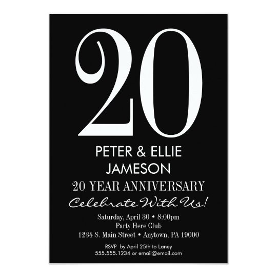 Black & White Modern Anniversary Invitations
