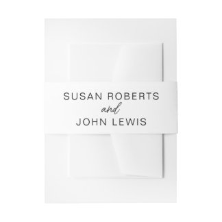 Black & White Modern Belly Band Invitation Belly Band