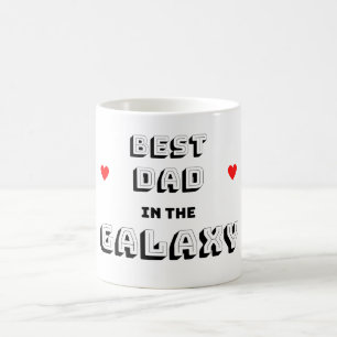 Black White Modern Best Dad In The Galaxy Mug