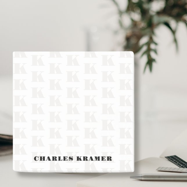 Black White Modern Bold Monogram Initial Letter  Post-it Notes (Creator Uploaded)