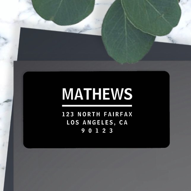 Black & White | Modern Bold Return Address Label (Creator Uploaded)