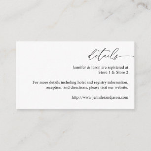 Black & White Modern Calligraphy 3 Details SM  Enclosure Card