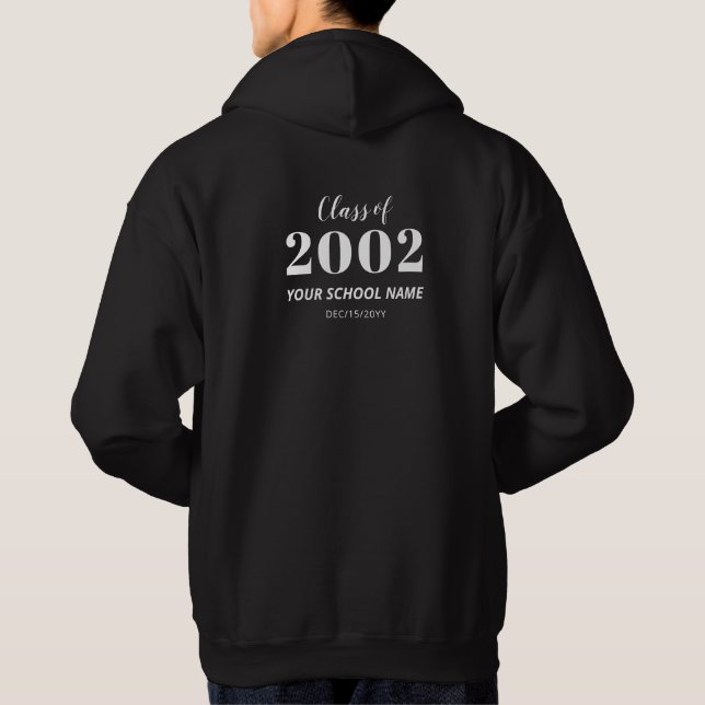 Black & White Modern Class Reunion Party Favour Hoodie (Back)
